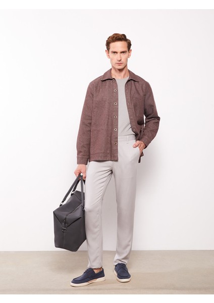 Yeni Sezon Rahat Kalıp Uzun Kollu Gabardin Erkek Gömlek Ceket