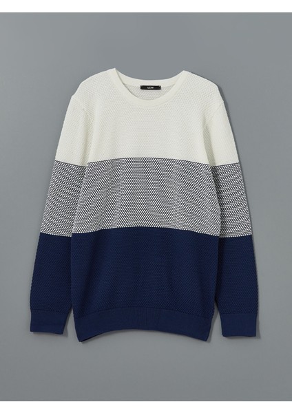 Yeni Sezon Bisiklet Yaka Uzun Kollu Renk Bloklu Erkek Triko Kazak indirimleri