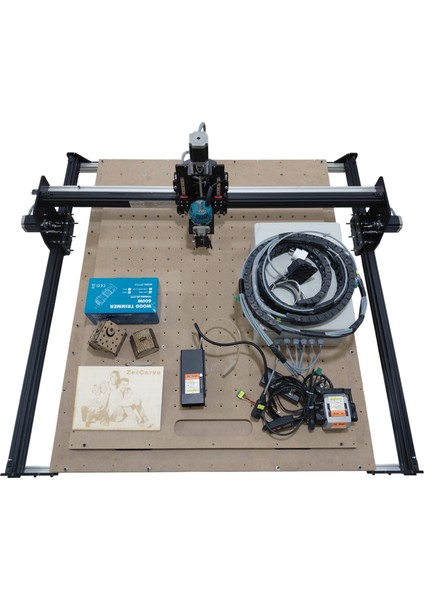 - E-Sat M5 Model Masaüstü Cnc Makinesi 2'si 1 Arada 40 Watt Optik Lazer + Router Makine 40X40 cm Işlem Alanlı