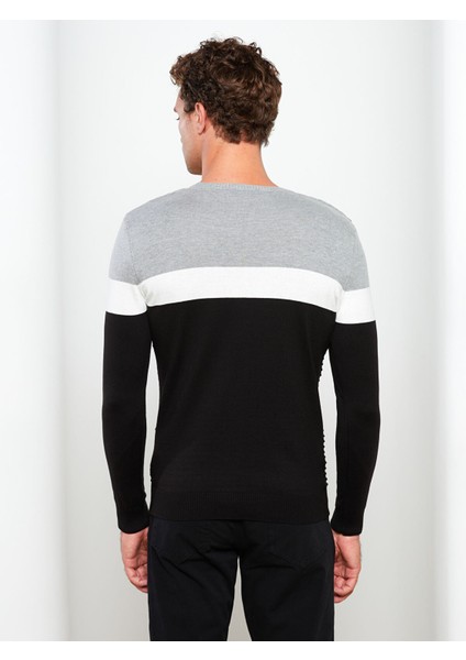 Yeni Sezon Bisiklet Yaka Uzun Kollu Renk Bloklu Erkek Triko Kazak indirimleri