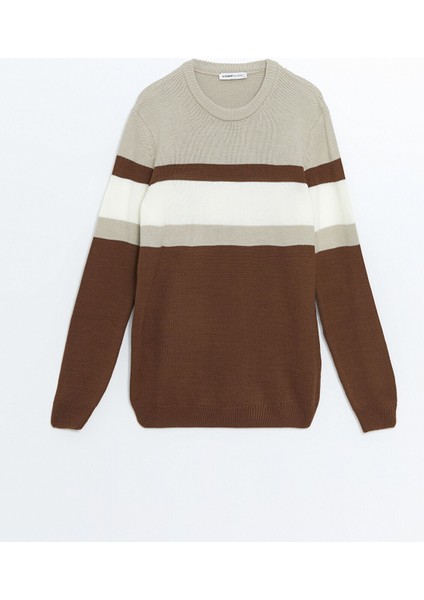 Yeni Sezon Bisiklet Yaka Uzun Kollu Renk Bloklu Erkek Triko Kazak indirimleri