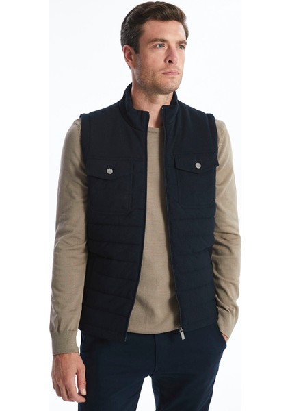 Yeni Sezon Standart Kalıp Dik Yaka Erkek Triko Yelek