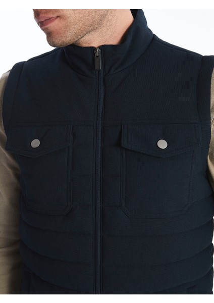 Yeni Sezon Standart Kalıp Dik Yaka Erkek Triko Yelek modelleri