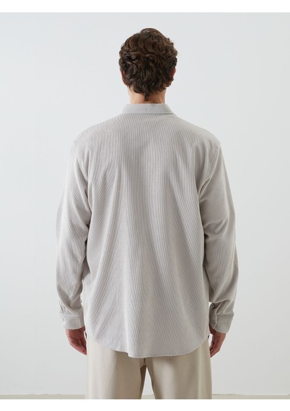 Yeni Sezon Regular Fit Uzun Kollu Kadife Erkek Gömlek fırsatları