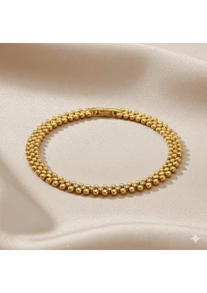 Kadın Tam Tur Xuping Bileklik - Beyaz Zirkon Taşlı - Altın Renk fırsatları