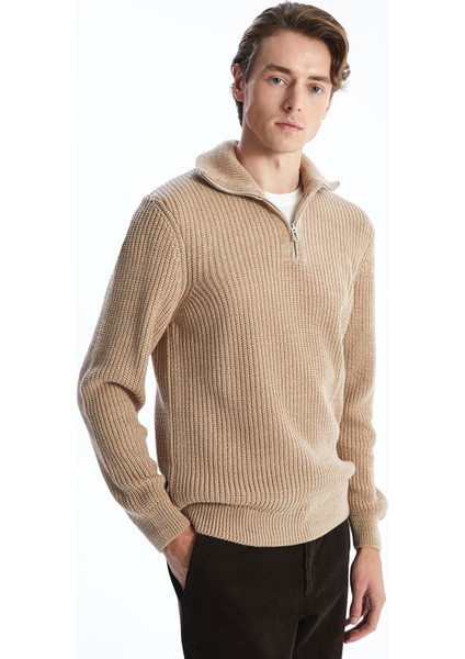 Yeni Sezon Dik Yaka Uzun Kollu Erkek Triko Kazak