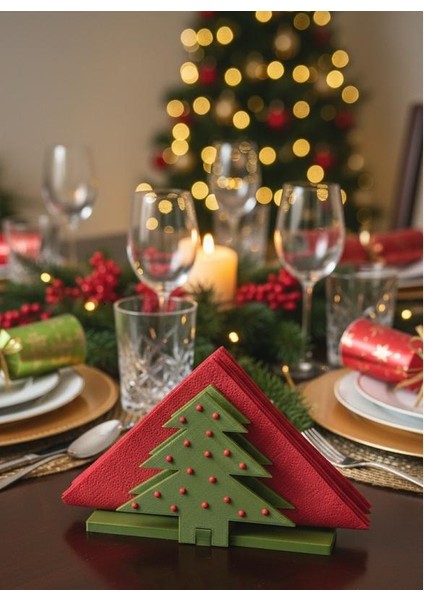 Yılbaşı Konsepti Çam Ağacı Peçetelik