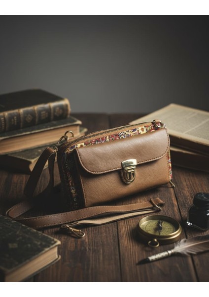 Otantik Mozaik Desen Cüzdan ve Omuz Çantası