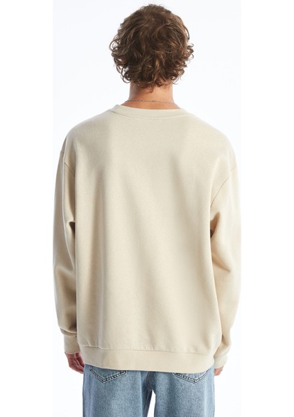 Yeni Sezon Bisiklet Yaka Baskılı Erkek Kalın Sweatshirt fırsatları