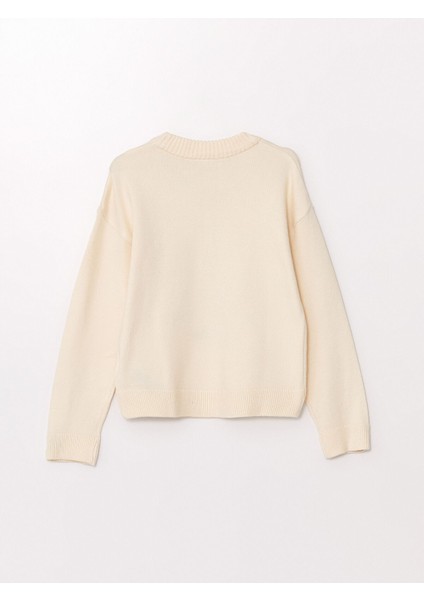 Yeni Sezon Bisiklet Yaka Kız Çocuk Triko Kazak modelleri