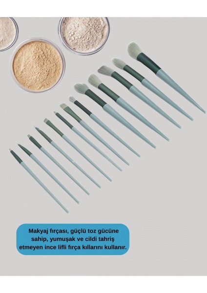 Toz ve Krem Ürünler Için Güçlü Tutucu Yumuşak Kıllı Makyaj Fırça Takımı 13 Parça fırsatları