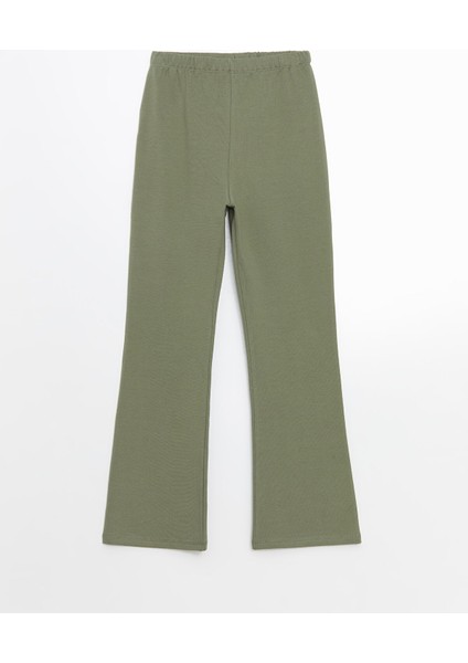 Yeni Sezon Beli Lastikli Ispanyol Paça Kız Çocuk Tayt