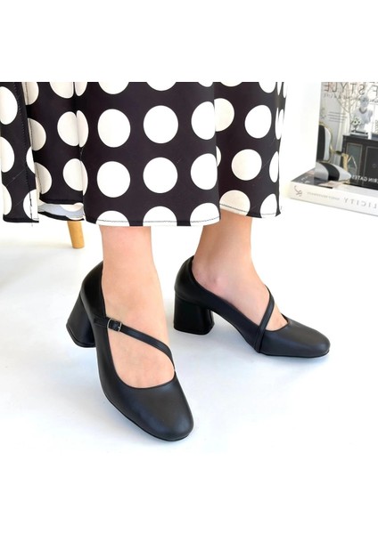 Nrtmsa Kier Siyah Cilt Topuklu Ayakkabı (Numara: 40) fırsatları