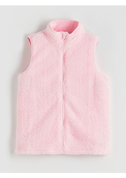 Yeni Sezon Dik Yaka Pelüş Kız Çocuk Yelek