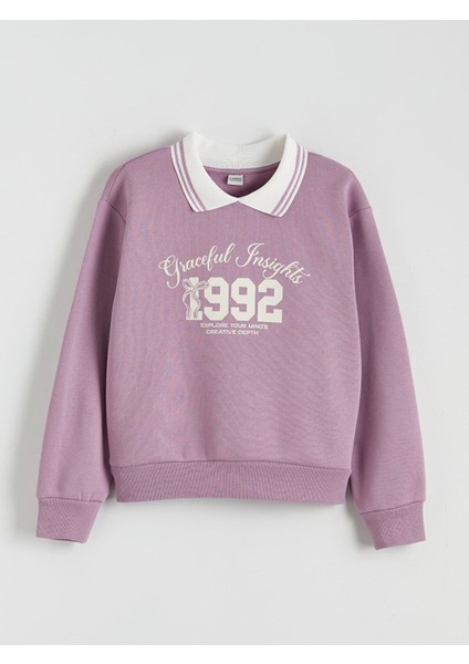 Yeni Sezon Polo Yaka Kız Çocuk Kalın Sweatshirt