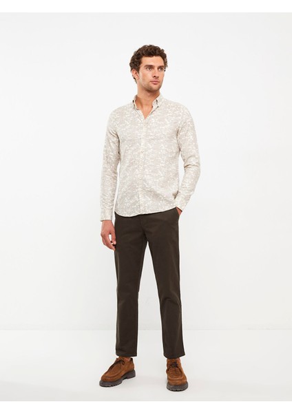 Yeni Sezon Slim Fit Uzun Kollu Desenli Erkek Gömlek modelleri