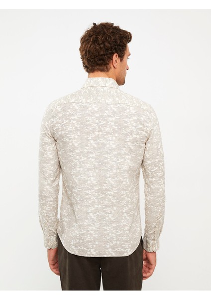 Yeni Sezon Slim Fit Uzun Kollu Desenli Erkek Gömlek indirimleri