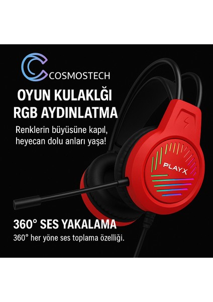 G1 Rgb Işıklı Kafaüstü Gaming Kulaklık – 3.5mm Jack, Ergonomik Mikrofon, Ps5 – Ps4 – Pc – Xbox – Switch Uyumlu modelleri