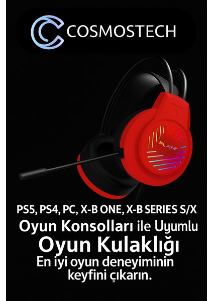 G1 Rgb Işıklı Kafaüstü Gaming Kulaklık – 3.5mm Jack, Ergonomik Mikrofon, Ps5 – Ps4 – Pc – Xbox – Switch Uyumlu fırsatları