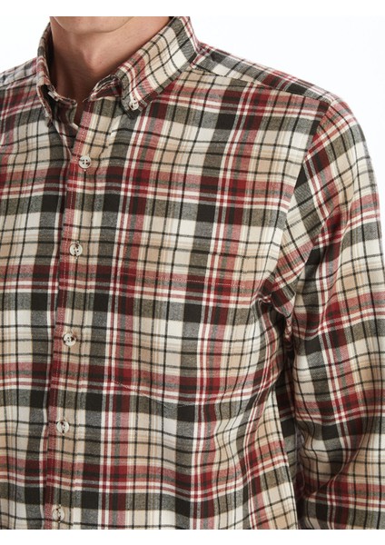 Yeni Sezon Regular Fit Uzun Kollu Ekose Gabardin Erkek Gömlek modelleri