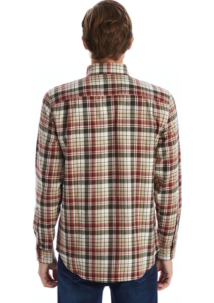 Yeni Sezon Regular Fit Uzun Kollu Ekose Gabardin Erkek Gömlek fırsatları