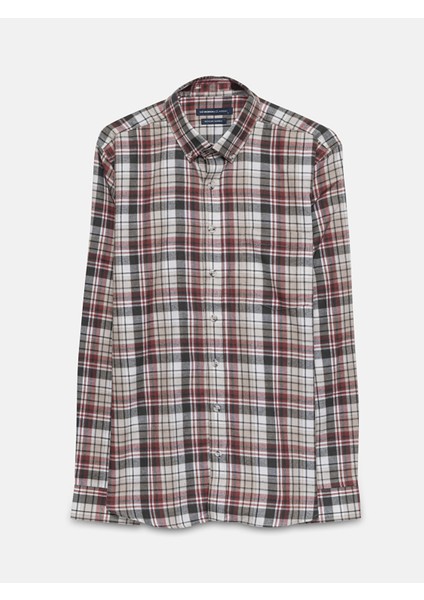 Yeni Sezon Regular Fit Uzun Kollu Ekose Gabardin Erkek Gömlek indirimleri