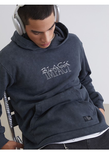 Yeni Sezon Baskılı Erkek Kalın Hoodie