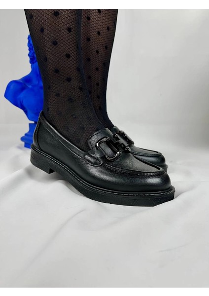 Lvsqvr KB-805 Kuback Kömür Cilt Günlük Kadın Babet (Numara: 37)