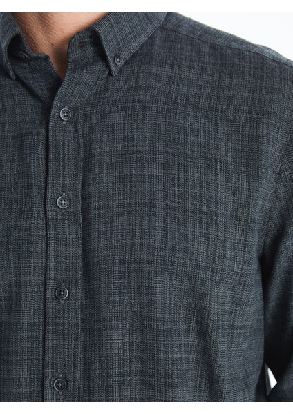 Yeni Sezon Regular Fit Uzun Kollu Armürlü Erkek Gömlek modelleri