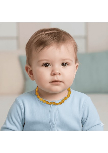 Mat Turuncu Renk Doğal Form Damla Kehribar Taşlı Bebek Diş Kolyesi modelleri