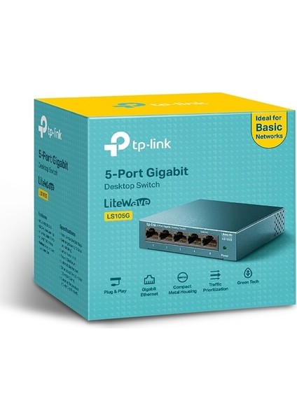 Tp-Lınk LS105G 5 Port 10/100/1000 Yonetılemez Desktop Swıtch Metal Kasa