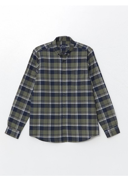 Yeni Sezon Regular Fit Uzun Kollu Ekose Gabardin Erkek Gömlek indirimleri