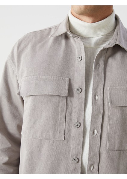 Yeni Sezon Rahat Kalıp Uzun Kollu Gabardin Erkek Gömlek Ceket indirimleri