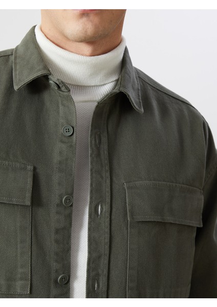 Yeni Sezon Rahat Kalıp Uzun Kollu Gabardin Erkek Gömlek Ceket indirimleri