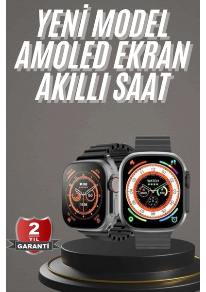 Ieg® Akıllı Saat Kordon Hediyeli Güçlü Batarya Kapasiteli Titreşimli Bildirim Görme Unisex