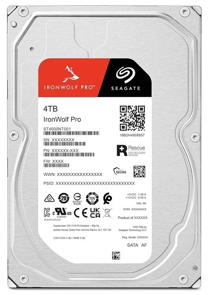Seagate Ironwolf Pro 4tb 7200RPM 256MB Sata3 ST4000NT001 Nas HDD Resmi Disti Garantili