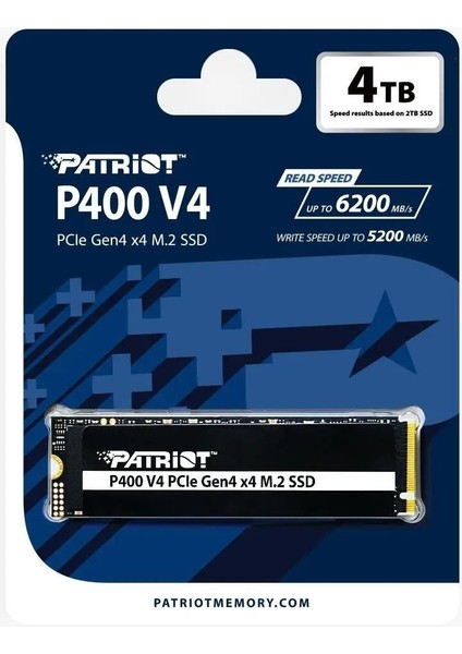 Patrıot VP400 V4 4tb 6200/5200MB/S M2 Pcıe Gen4 Nvme SSD P400VP4TBM28H fiyatları