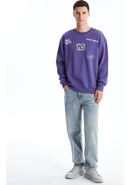 Yeni Sezon Bisiklet Yaka Baskılı Erkek Kalın Sweatshirt fiyatları