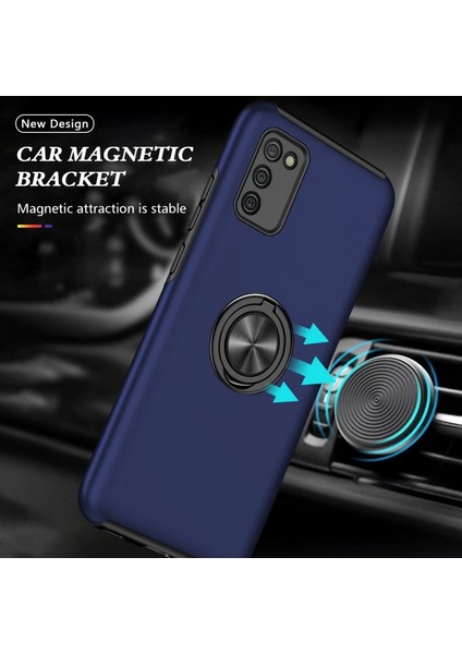 Samsung Galaxy A02S Kılıf Elit Yüzüklü Kapak - Lacivert indirimleri