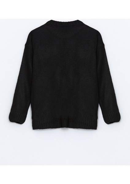 Yeni Sezon Bisiklet Yaka Pul Işlemeli Kız Çocuk Triko Kazak fiyatları