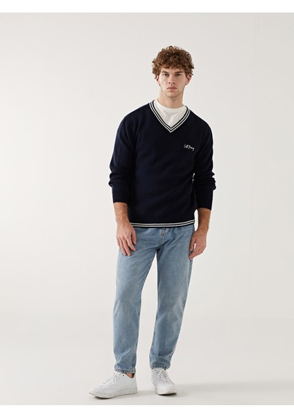 Yeni Sezon V Yaka Uzun Kollu Erkek Triko Kazak fiyatları