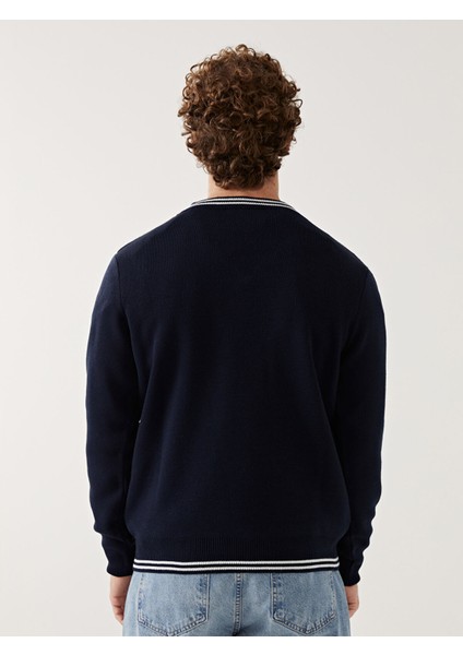 Yeni Sezon V Yaka Uzun Kollu Erkek Triko Kazak fırsatları