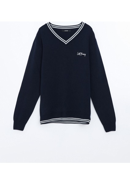 Yeni Sezon V Yaka Uzun Kollu Erkek Triko Kazak indirimleri