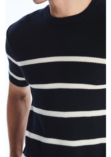 Yeni Sezon Bisiklet Yaka Kısa Kollu Çizgili Erkek Triko Kazak modelleri