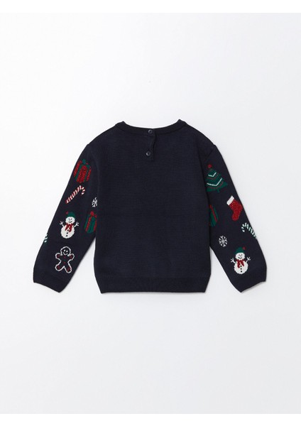 Yeni Sezon Bisiklet Yaka Yılbaşı Temalı Kız Çocuk Triko Kazak modelleri