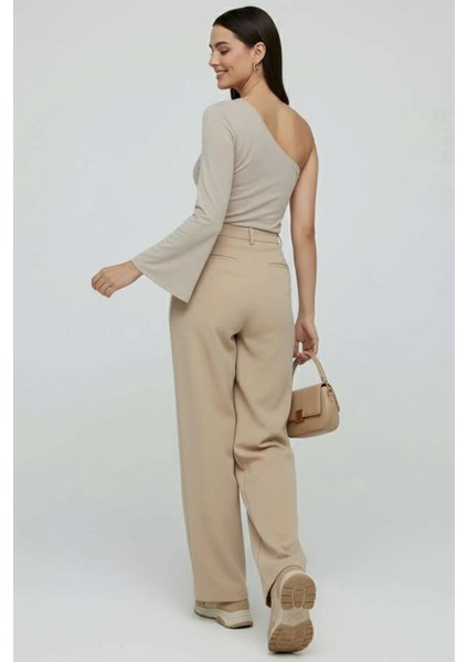 Lvsqvr Tek Omuzlu Basic Bluz Vizon T4275 (Beden: L) fiyatları