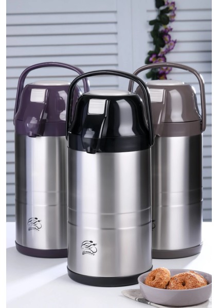 CKR-2008 3.5lt Pompalı Çelik Termos (4172)