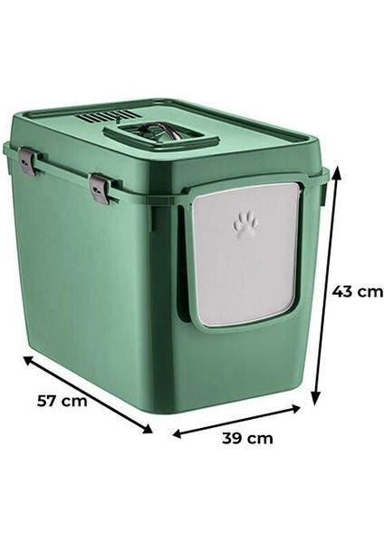 Handor Kapalı Kedi Tuvaleti XXL 57X39X43 - Yeşil modelleri