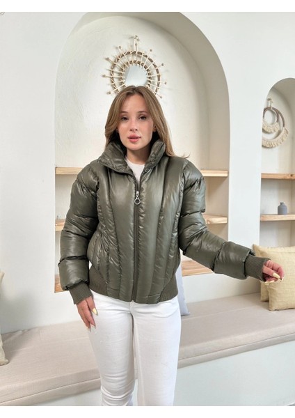 Lvsqvr Puffer Kısa Mont Haki ST25534 (Beden: Xl)