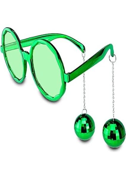 Disko Toplu Küpeli Parti Gözlüğü Yeşil Renk